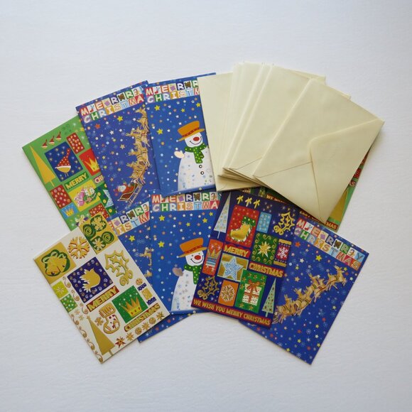 Merry Christmas Assorted Greeting Cards With Envelopes Lot of 10 Set 33 - Picture 7 of 9